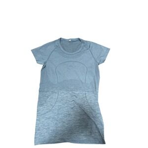 Lululemon Swiftly Tech Short Sleeve 2.0 Blue Heathered Athletic Shirt Size 8